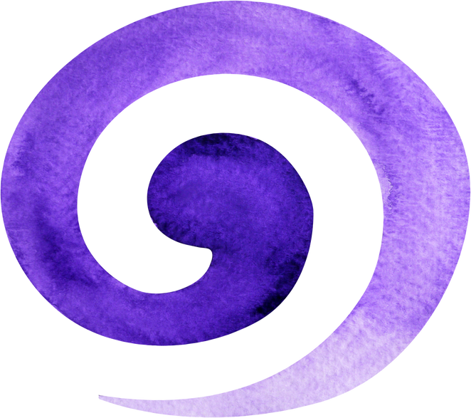 violet color symbol spiral concept in watercolor painting